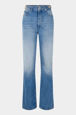 Denim Flare Pant in Denim Stone
