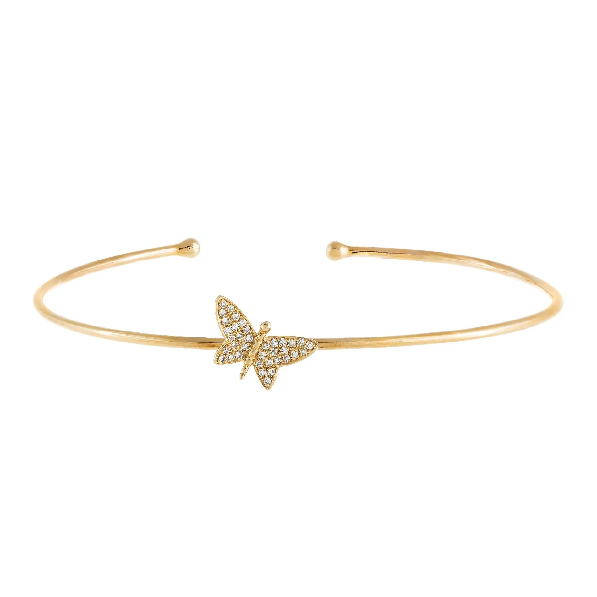 Diamond Butterfly Bangle 14K