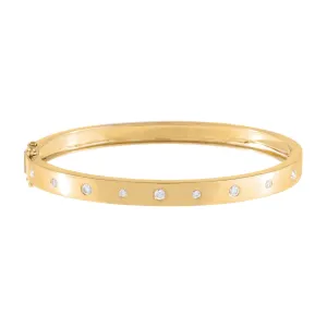 Diamond Thick Multi Stone Bangle 14K