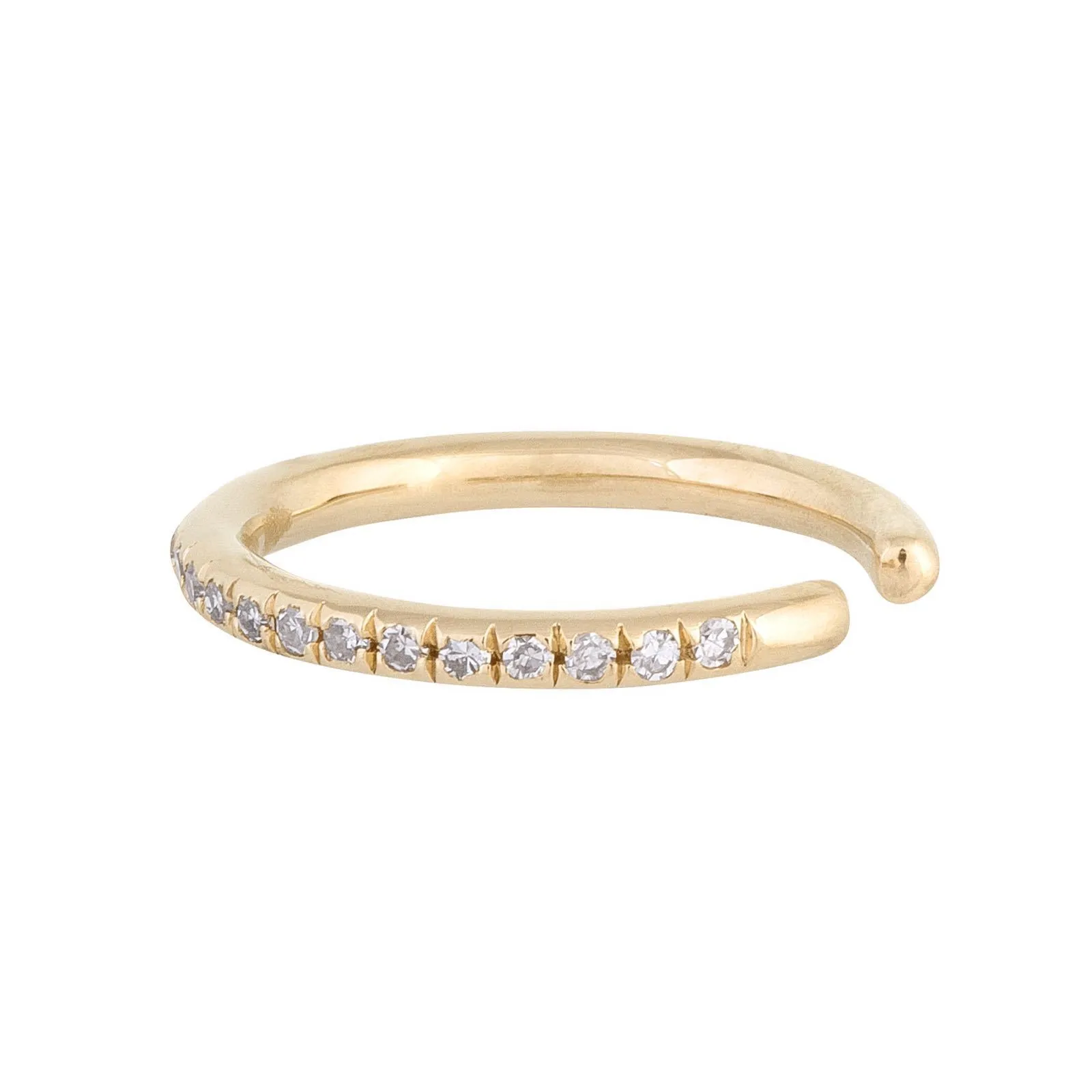 Diamond Thin Ear Cuff 14K