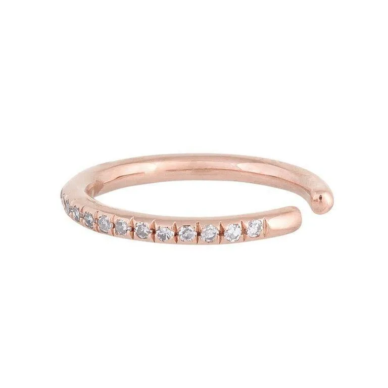 Diamond Thin Ear Cuff 14K