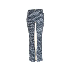 Dior Blue Monogram Stripe Flare Pants