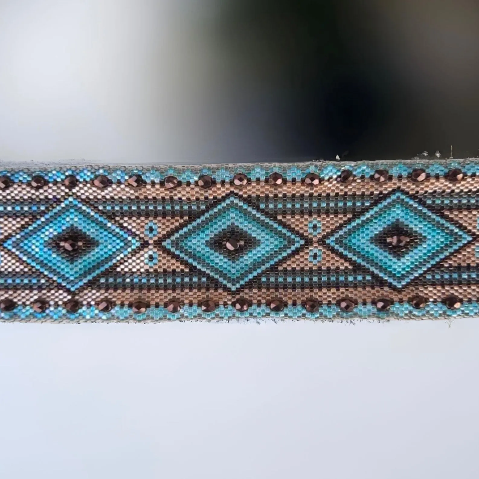 DIY Pattern - Bracelet MAXI LOSANGES vert et sable