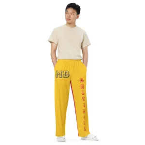 DJD MD- "It's A Baltimore Thang" Unisex 2 Tone Wide-Leg Pants Gold/Red/Grey