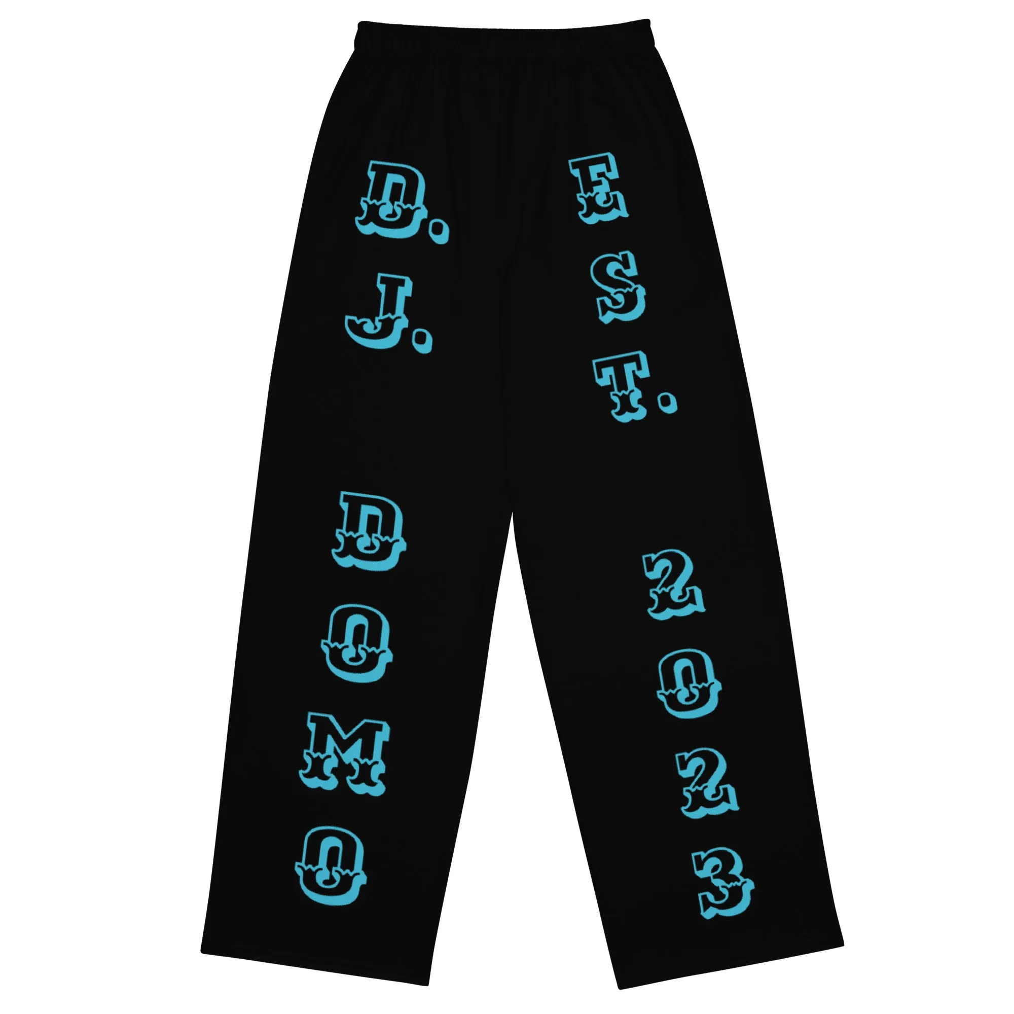DJD MN- "It's A Minneapolis Thang" Unisex 2 Tone Wide-Leg Pants Turquoise/Black/Blue