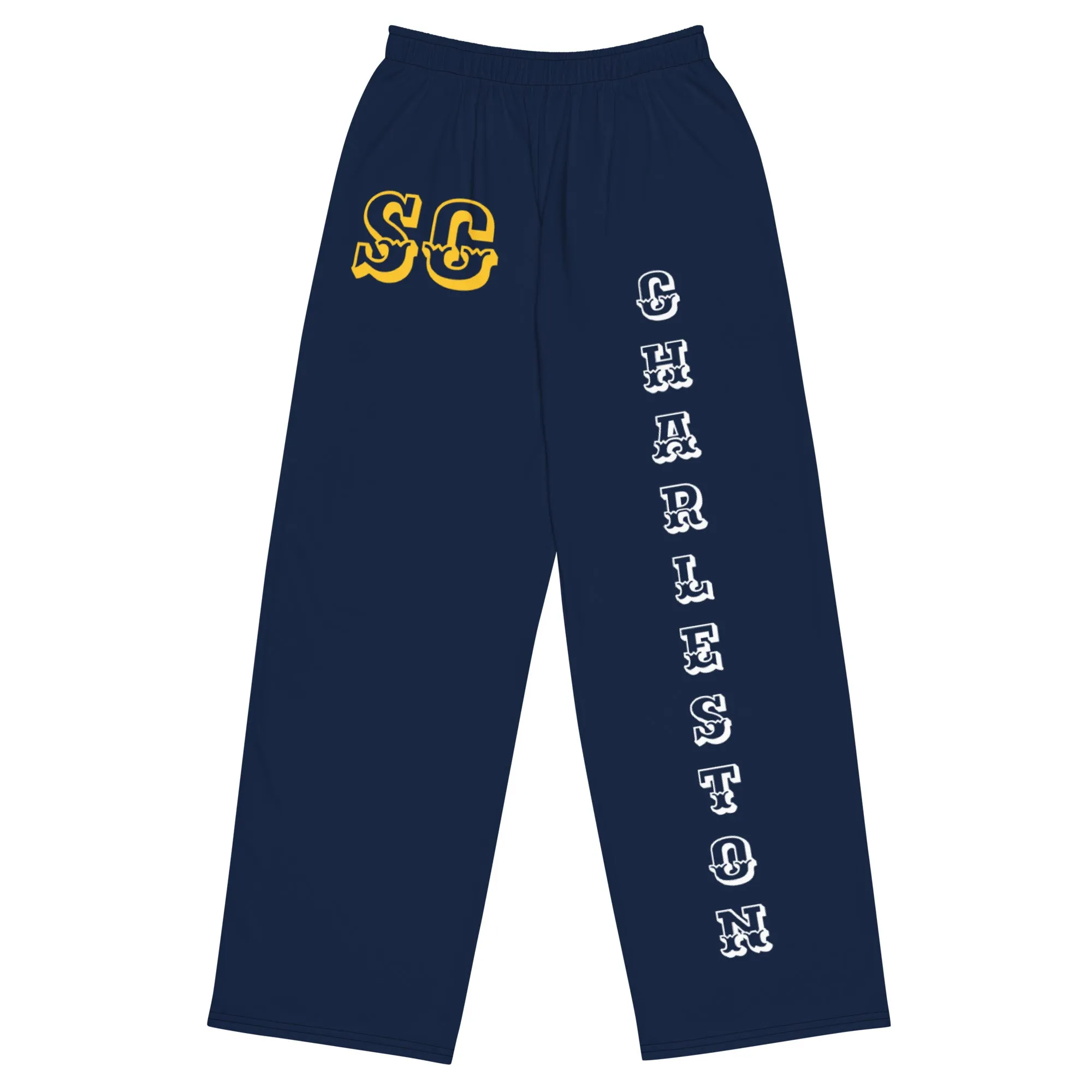 DJD SC- "It's A Charleston Thang" Unisex Wide-Leg Pants Navy/White/Yellow