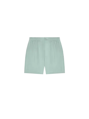 DNA Aloe Linen Mid Length Shorts—eucalyptus blue