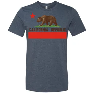 Don Pimentel California Republic Bear Flag Brown Text Asst Colors Mens Lightweight Fitted T-Shirt/tee
