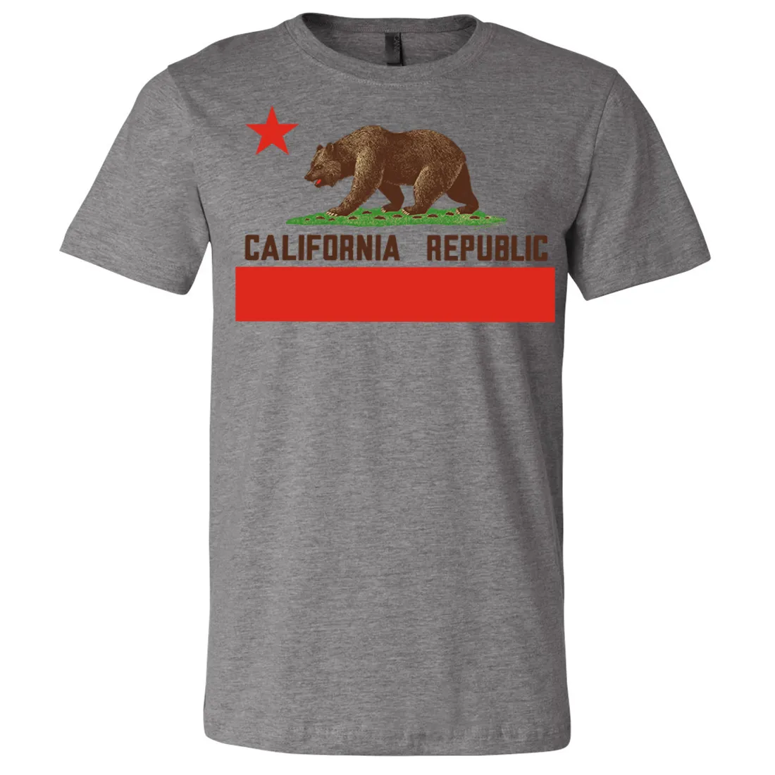 Don Pimentel California Republic Bear Flag Brown Text Asst Colors Mens Lightweight Fitted T-Shirt/tee
