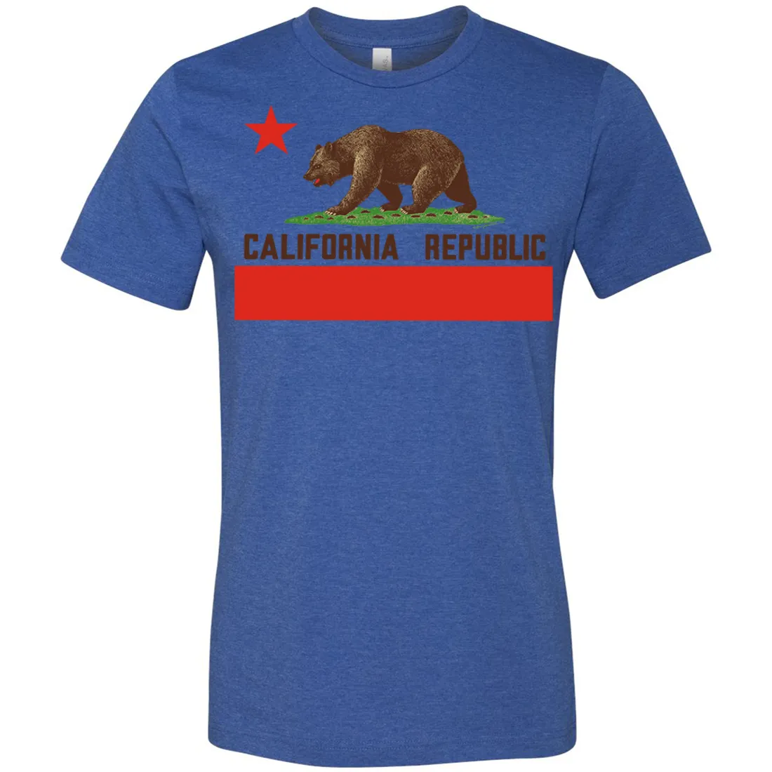 Don Pimentel California Republic Bear Flag Brown Text Asst Colors Mens Lightweight Fitted T-Shirt/tee