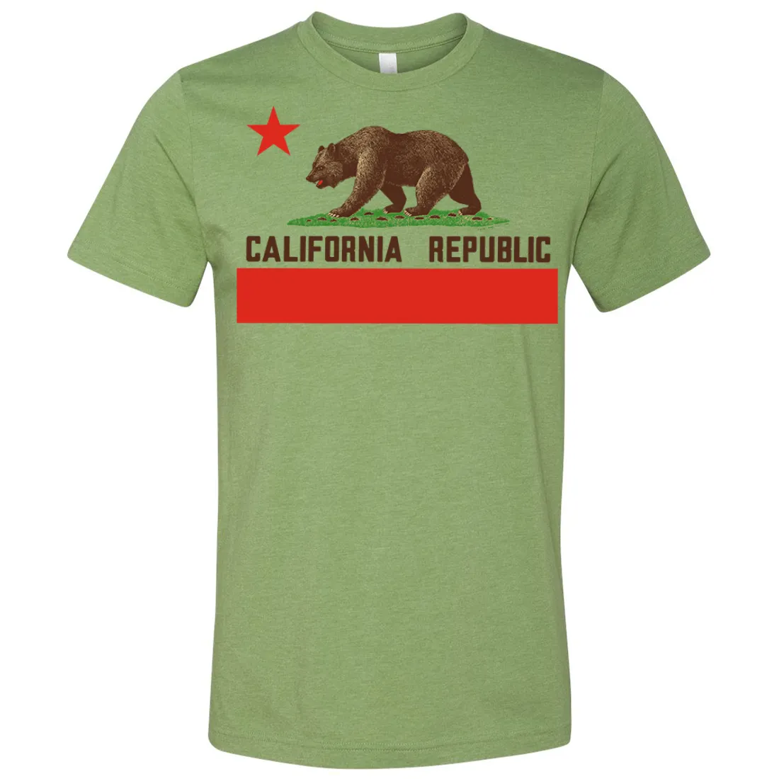 Don Pimentel California Republic Bear Flag Brown Text Asst Colors Mens Lightweight Fitted T-Shirt/tee