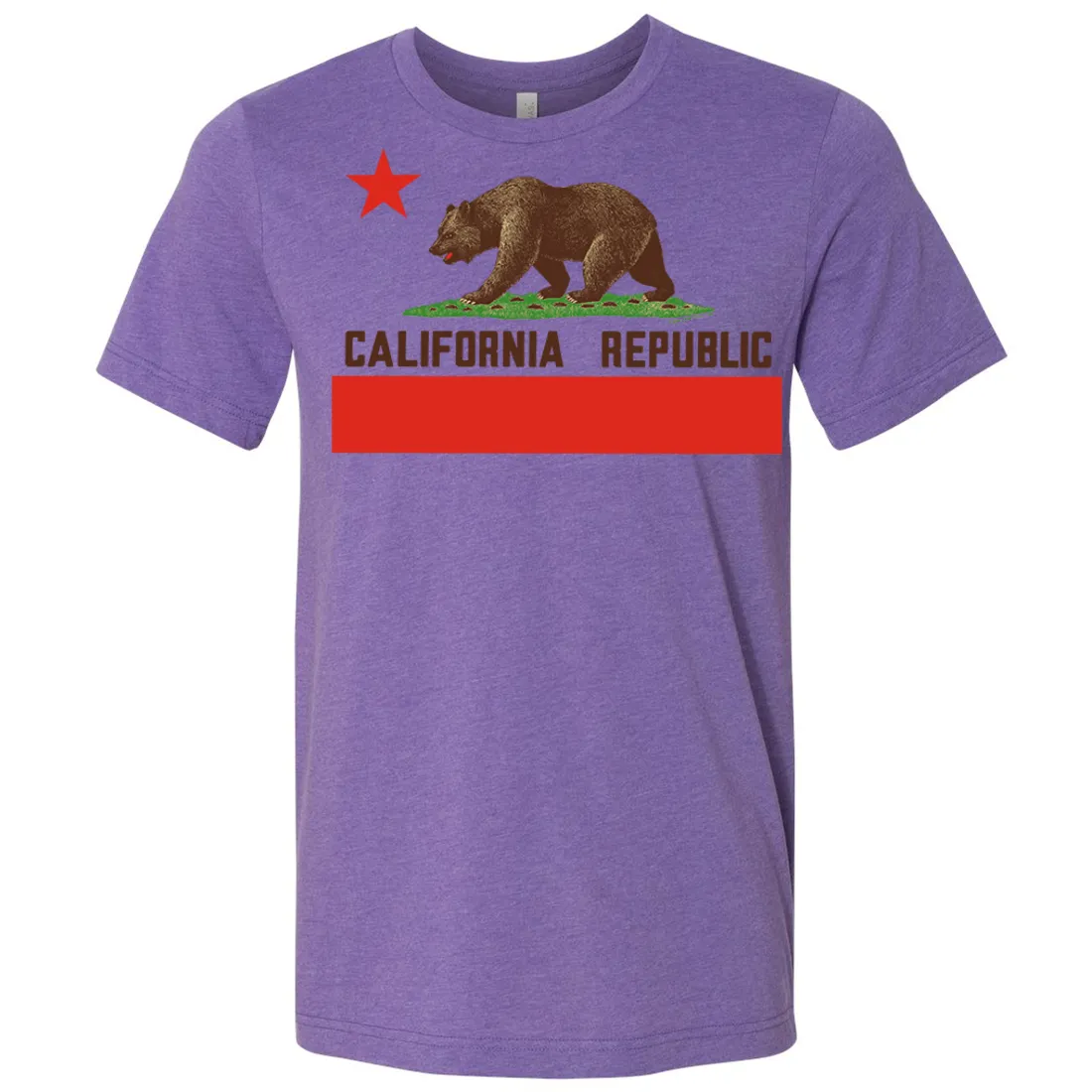 Don Pimentel California Republic Bear Flag Brown Text Asst Colors Mens Lightweight Fitted T-Shirt/tee