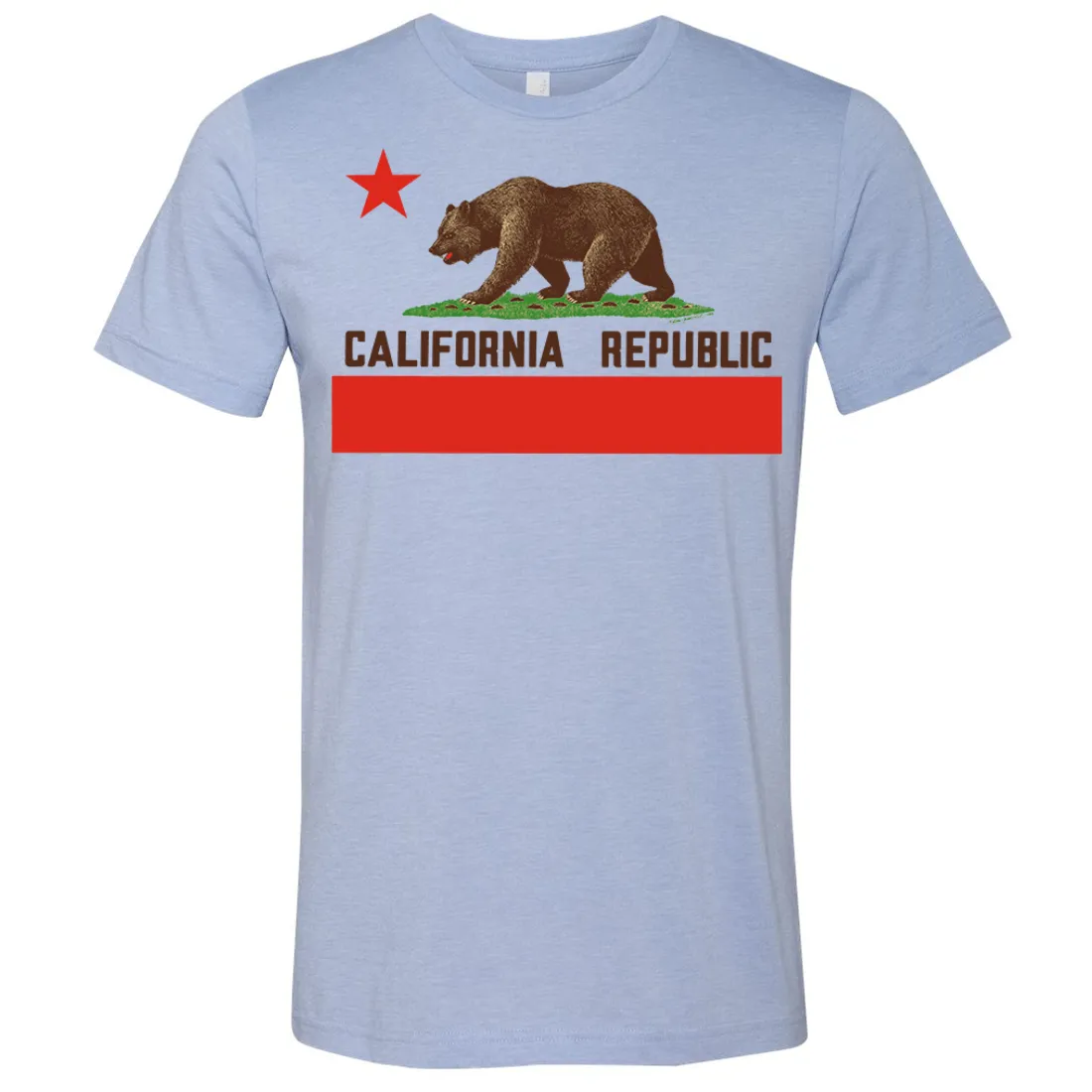 Don Pimentel California Republic Bear Flag Brown Text Asst Colors Mens Lightweight Fitted T-Shirt/tee