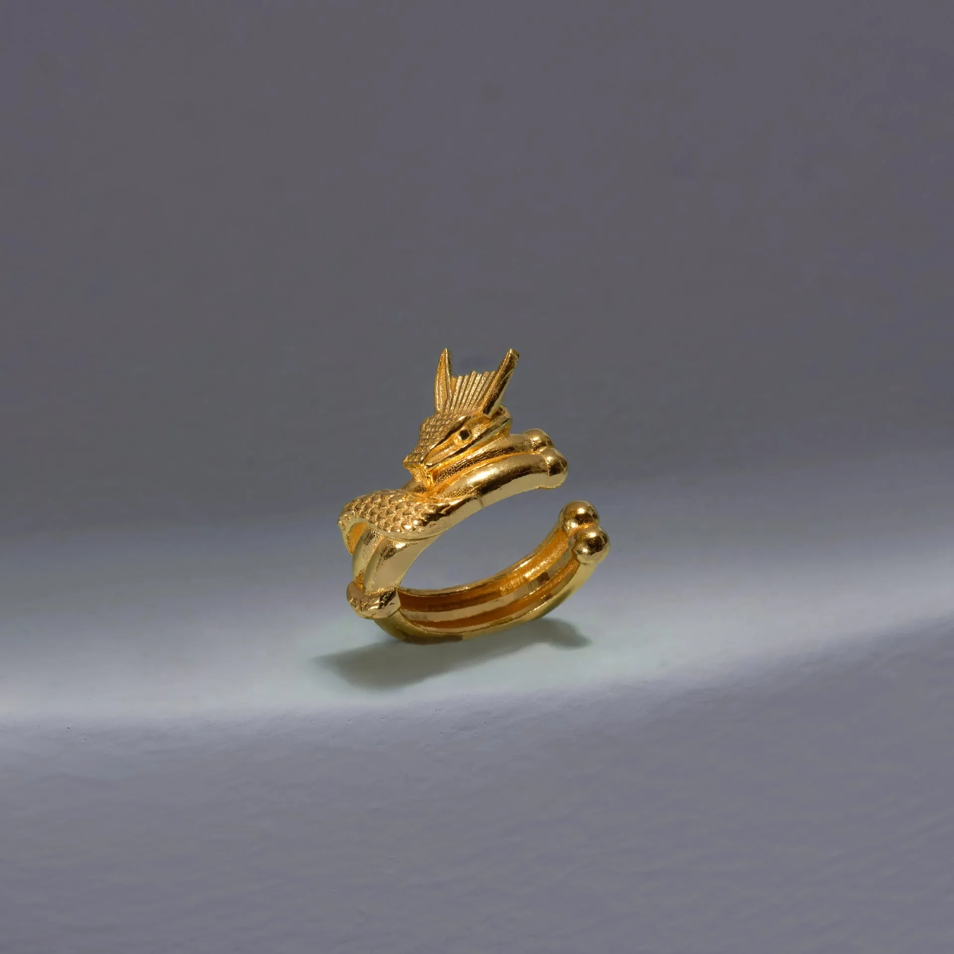 Dragon Wrapped Ear Cuff - Gold Plated Silver