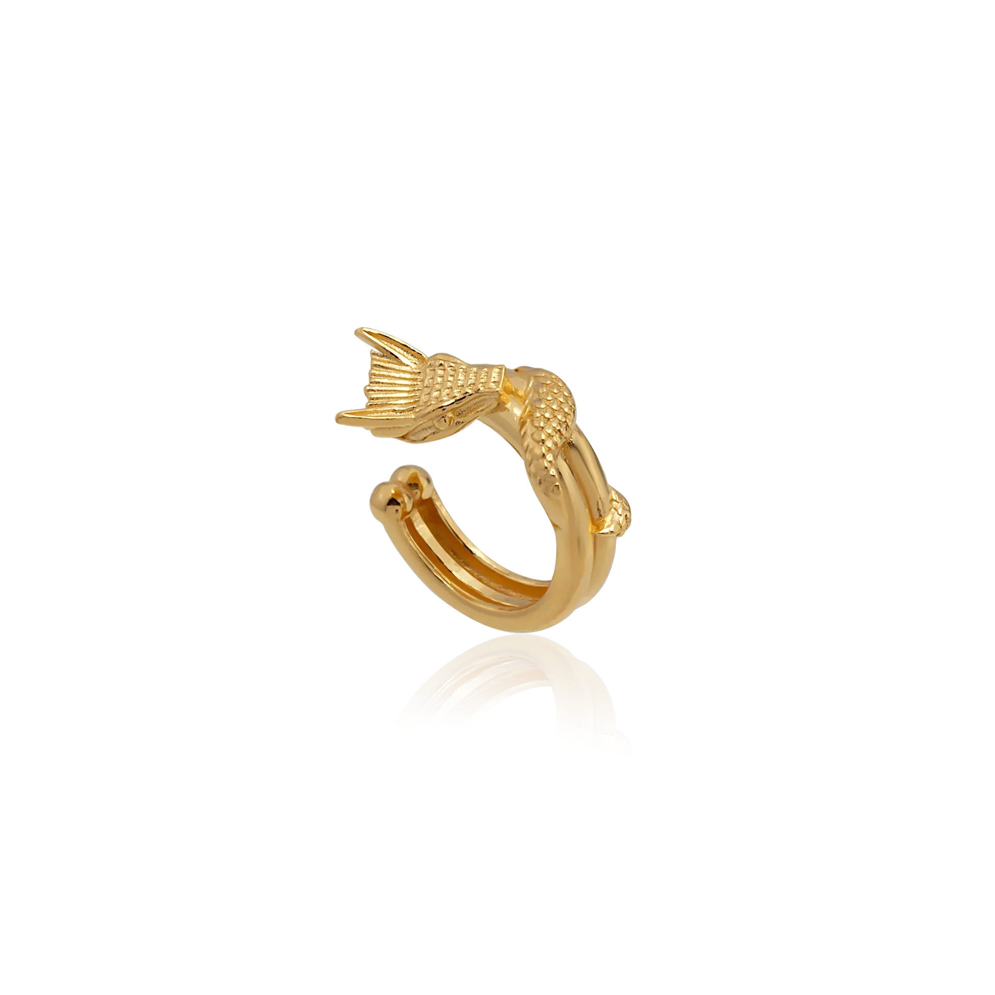 Dragon Wrapped Ear Cuff - Gold Plated Silver