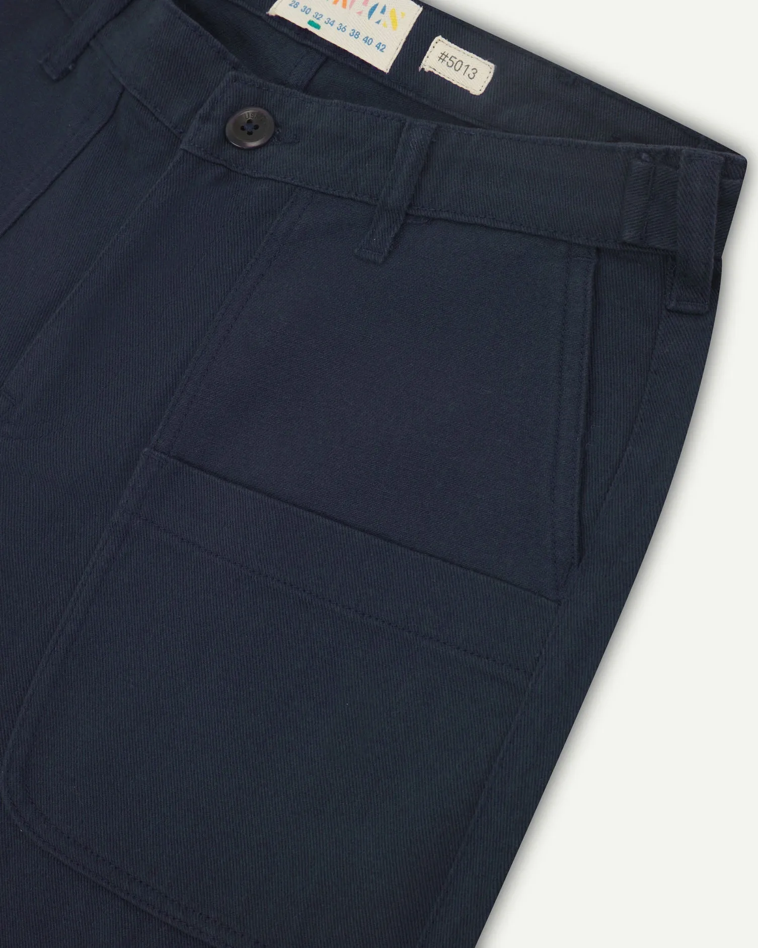 Drill Straight Leg With Layered Pocket - Blueberry
