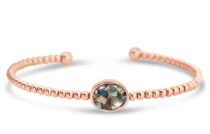 Dune Jewelry Beaded Cuff Bracelet - Oval - Rose Gold