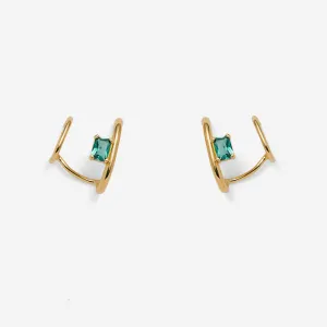 Duo Ear Cuff with Gemstone in Gold