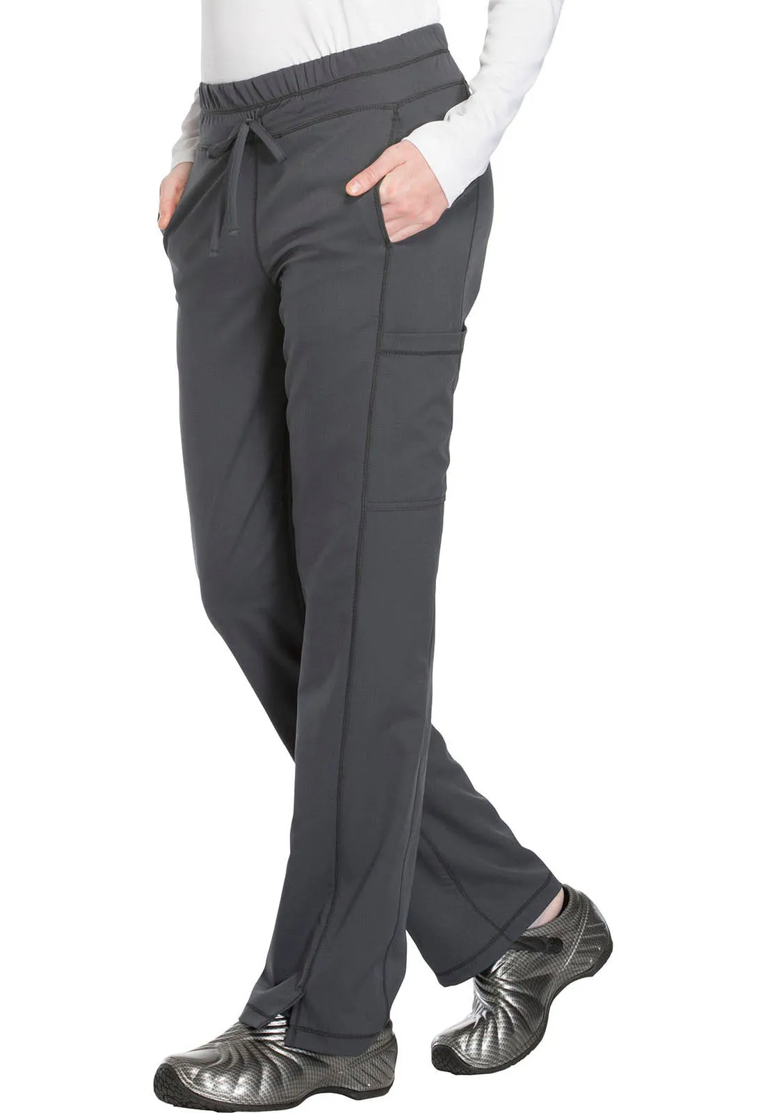 Dynamix DK130 Mid Rise Straight Leg Drawstring Pants Pewter