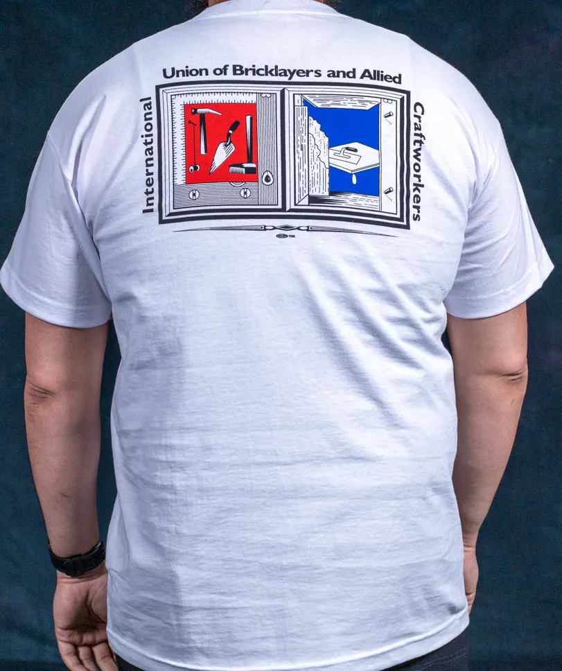E20 - SHORT SLEEVE T-SHIRT - BAC SCREENED LOGO - WHITE OR BLACK