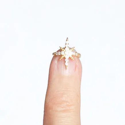 Ear Cuff Sunburst with Cubic Zirconia in Gold Vermeil (no piercing needed)