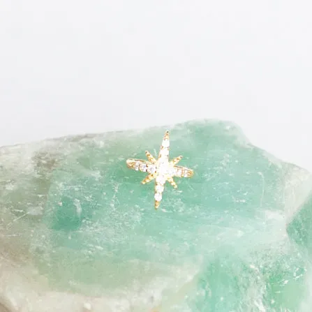 Ear Cuff Sunburst with Cubic Zirconia in Gold Vermeil (no piercing needed)