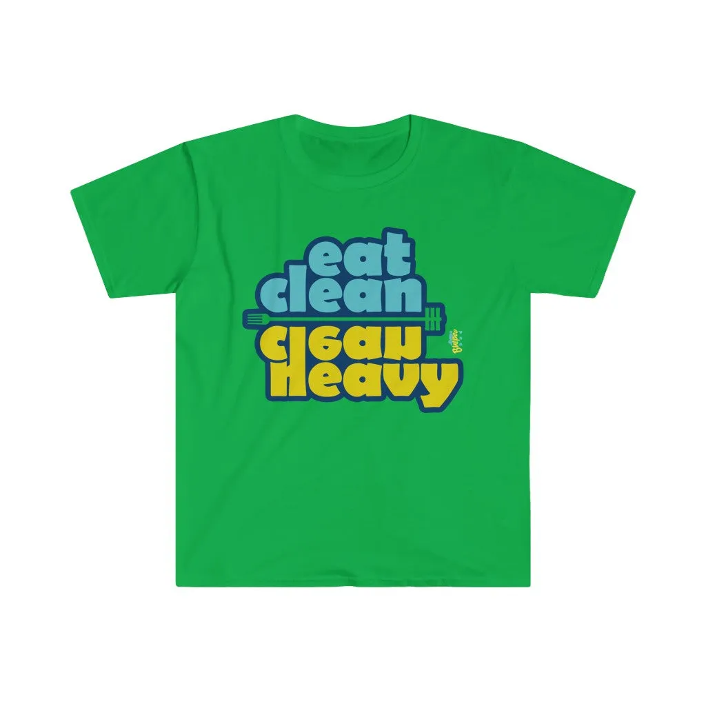 eat clean - clean heavy - Men's Fitted Workout T Shirt