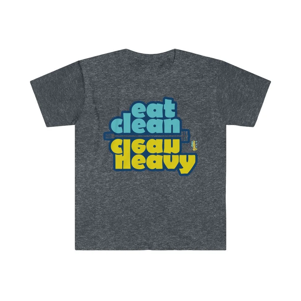 eat clean - clean heavy - Men's Fitted Workout T Shirt