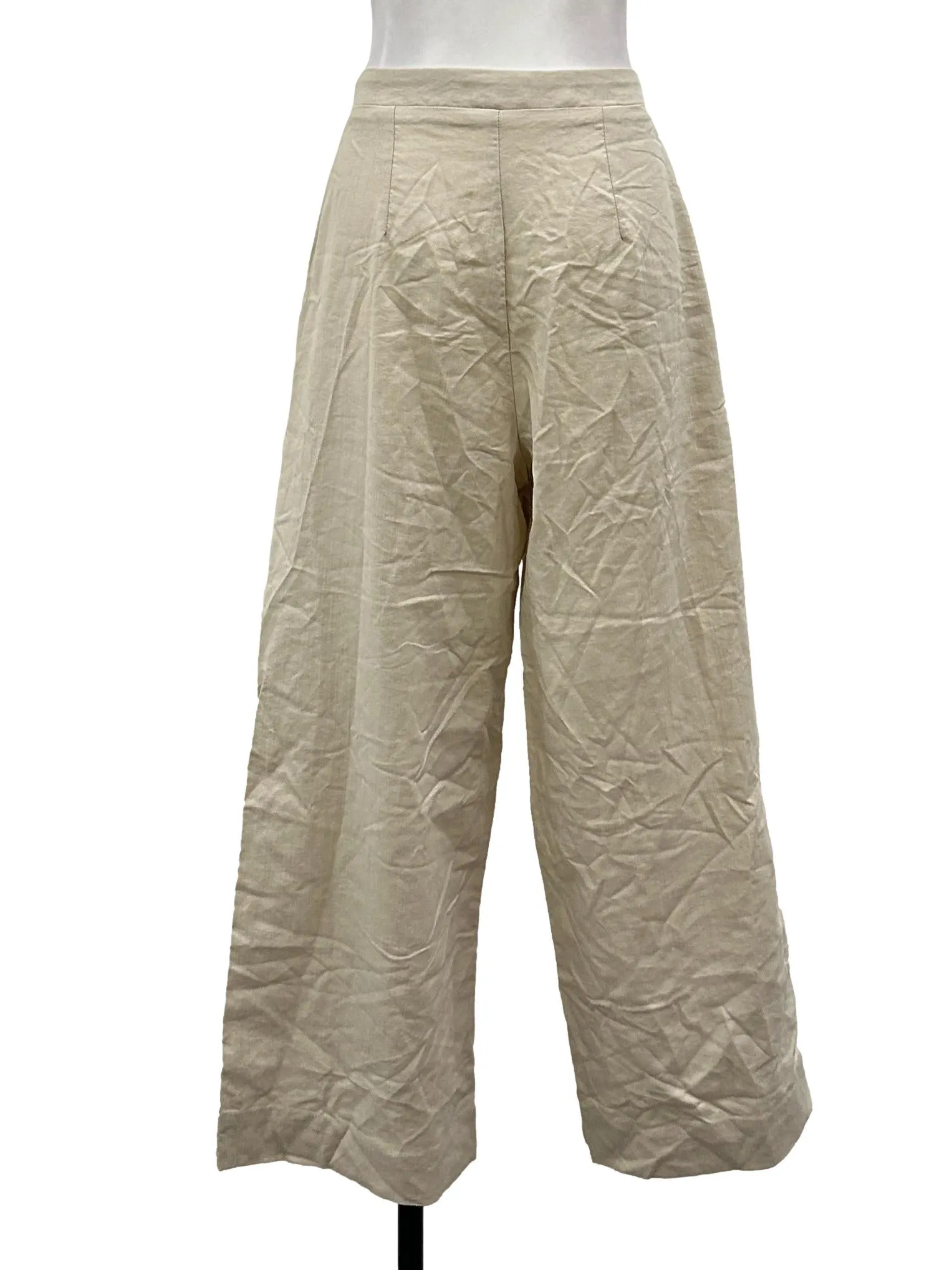 Eggshell Cotton Straight Leg Pants