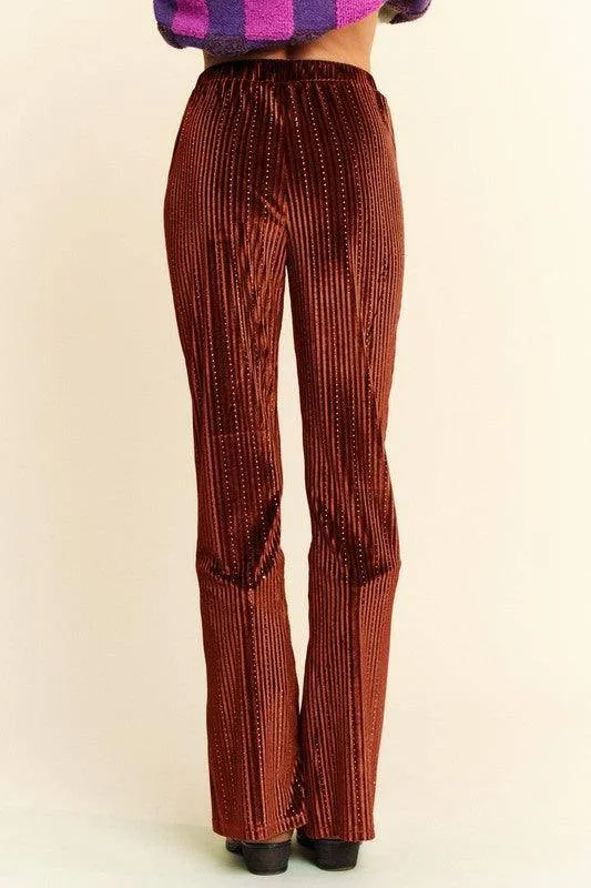 Elastic Waist Knit Flare Pants