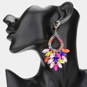 Elegant Marquise Multi-Color Crystal Cluster Chandelier Pageant Earrings  / Prom Earrings | 548475