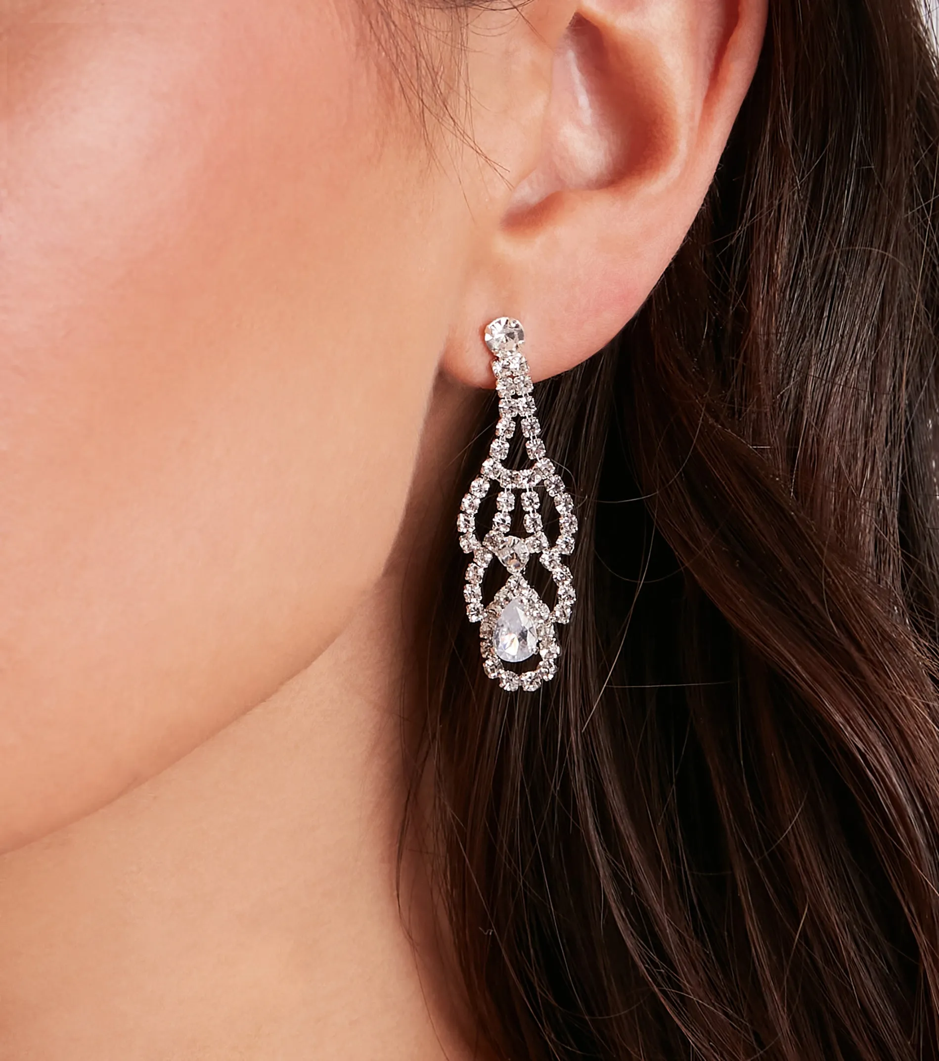 Elegant Radiance Rhinestone Duster Earrings