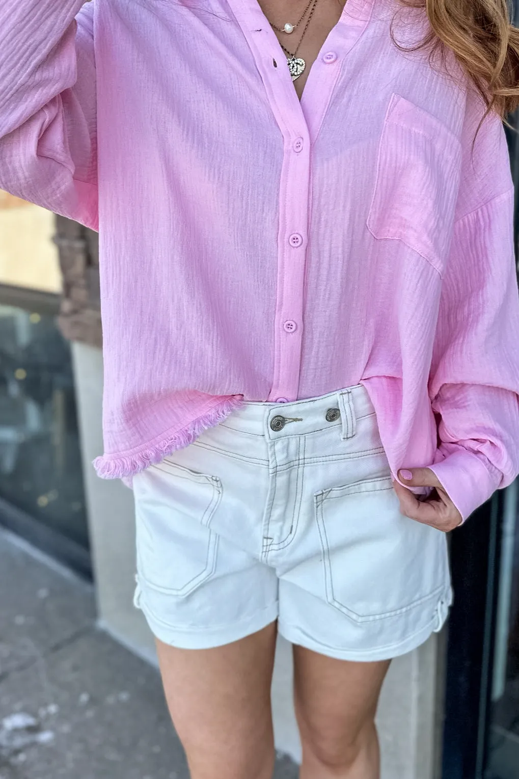Elise High Waist Shorts Natural