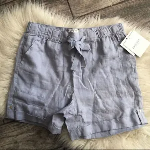Ellen Tracy Chambray Blue Linen Shorts