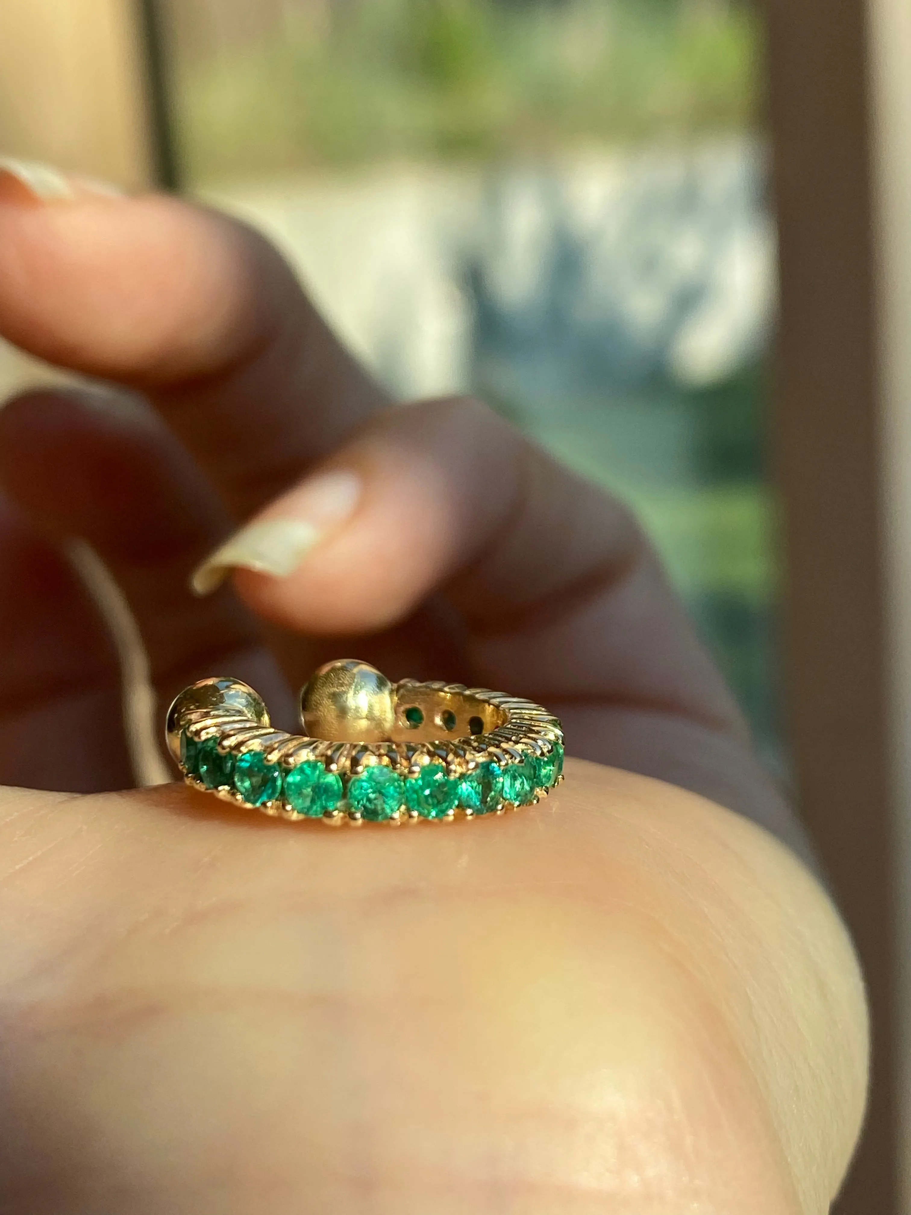 Emerald Gemstone Ear Cuff (17mm)