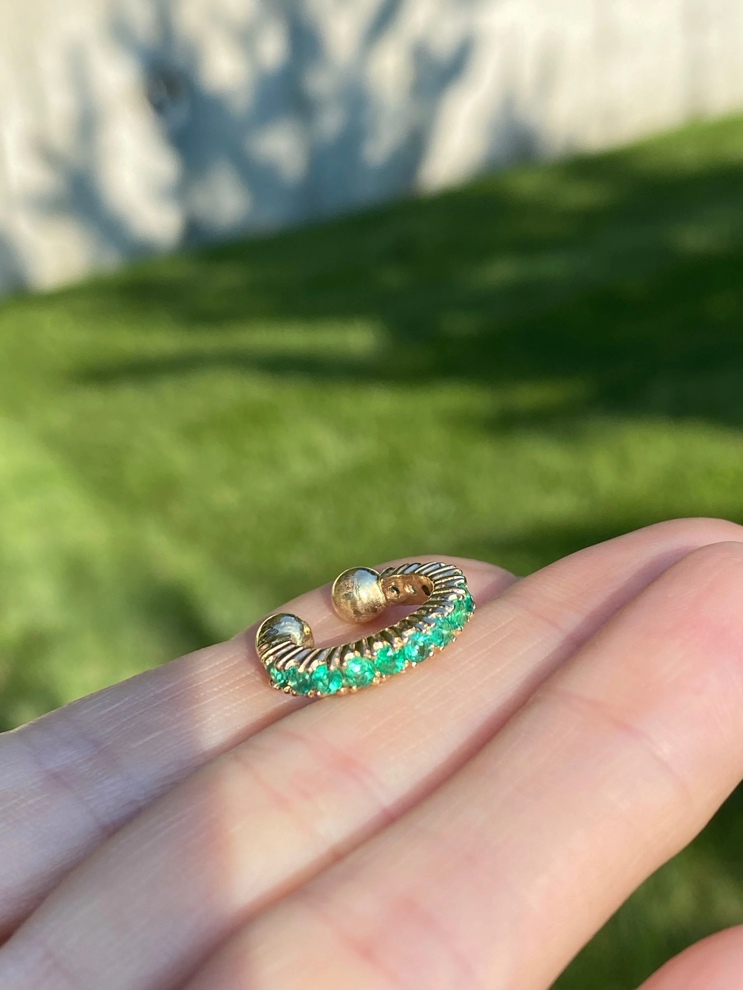Emerald Gemstone Ear Cuff (17mm)