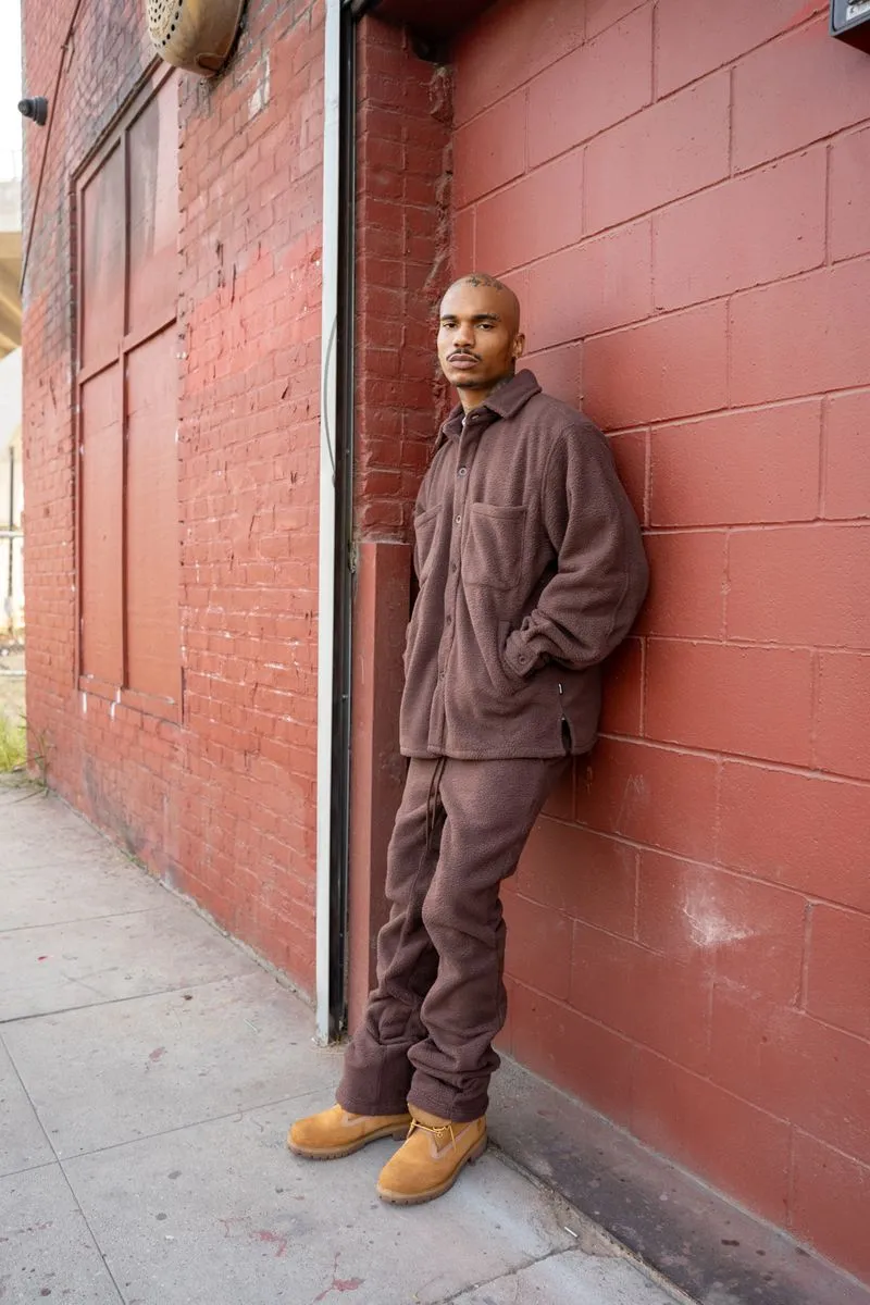 EPTM COMFY SHIRT & FLARE PANTS (BROWN)
