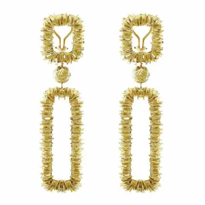 Estate Tiffany & Co. 18kt Yellow Gold Rectangular Chandelier Earrings