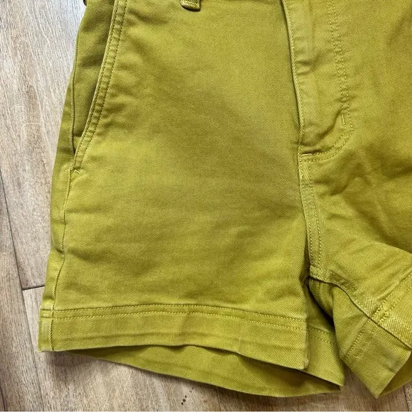 Everlane Chartreuse High Waisted Lime Green Shorts Size 0