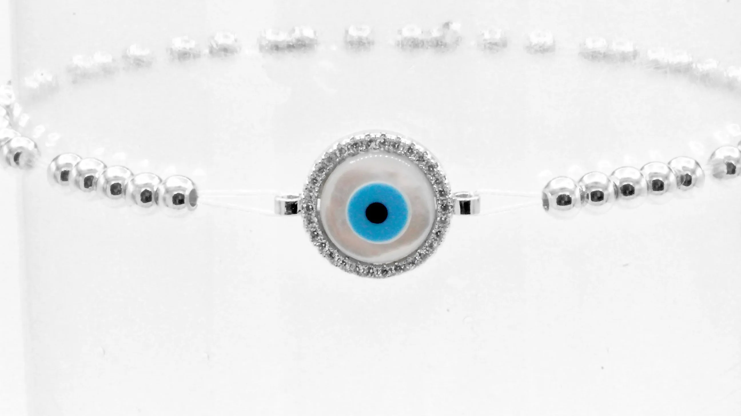 Evil Eye Brass Circle Charm Bracelet Men Women