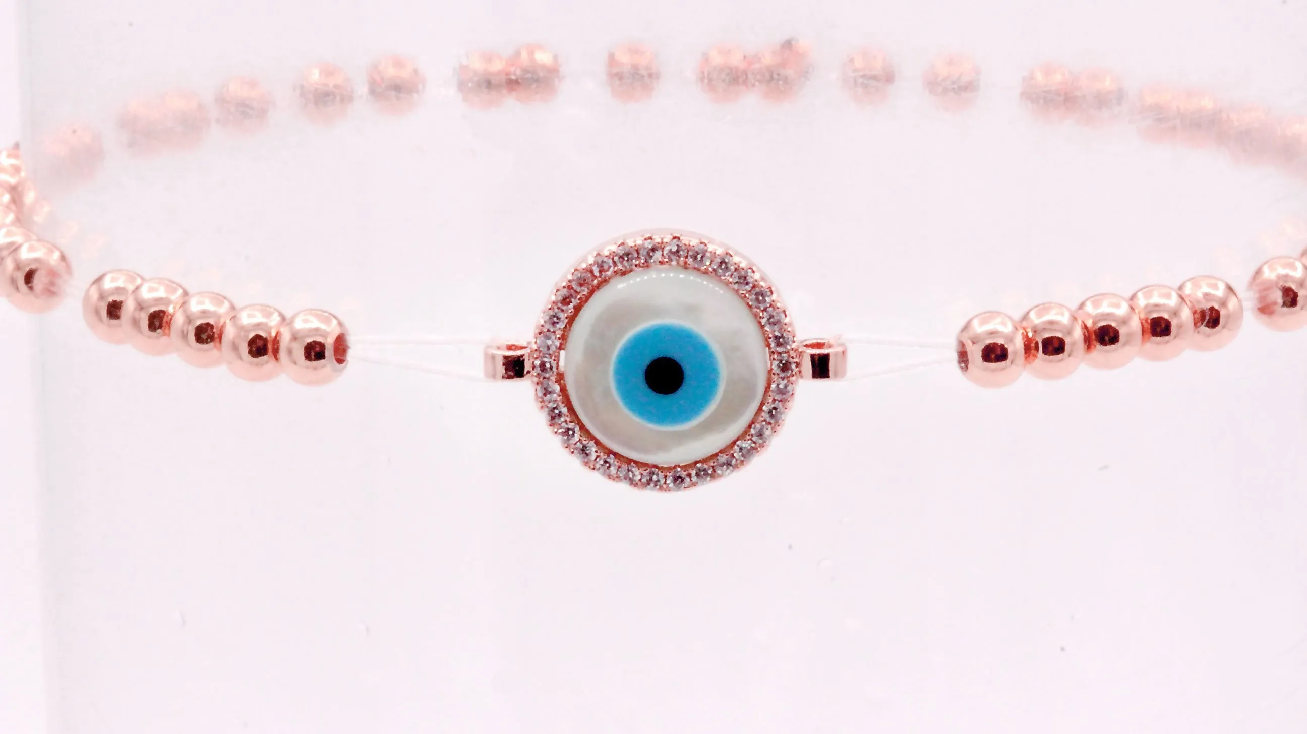 Evil Eye Brass Circle Charm Bracelet Men Women