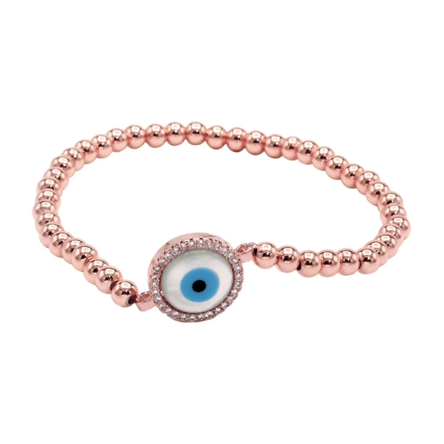 Evil Eye Brass Circle Charm Bracelet Men Women