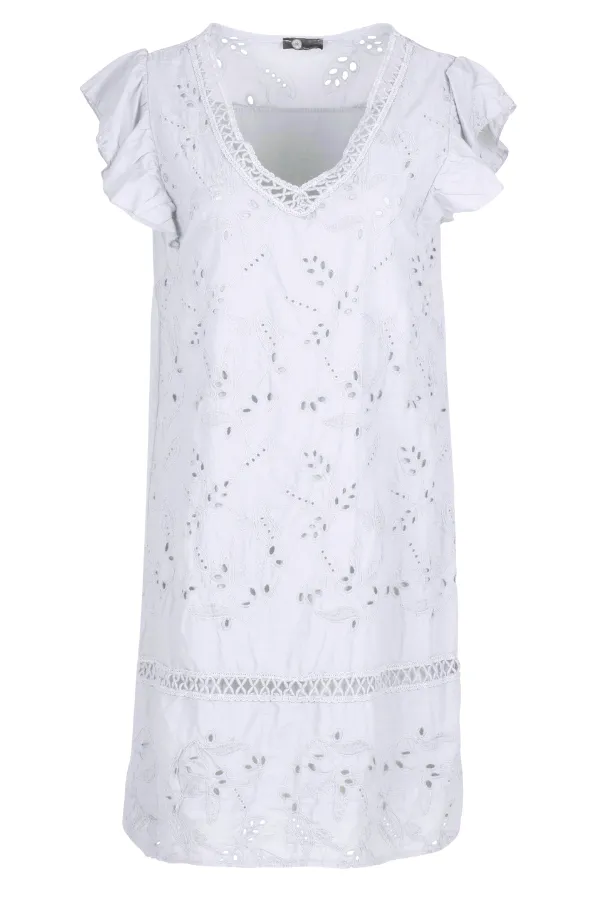 Eyelet Dress | Tea, White
