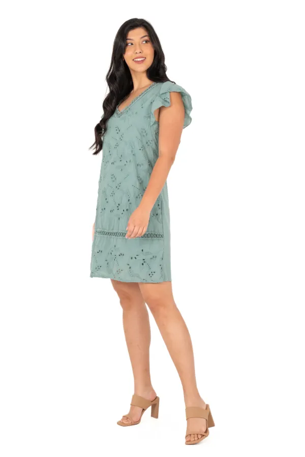 Eyelet Dress | Tea, White