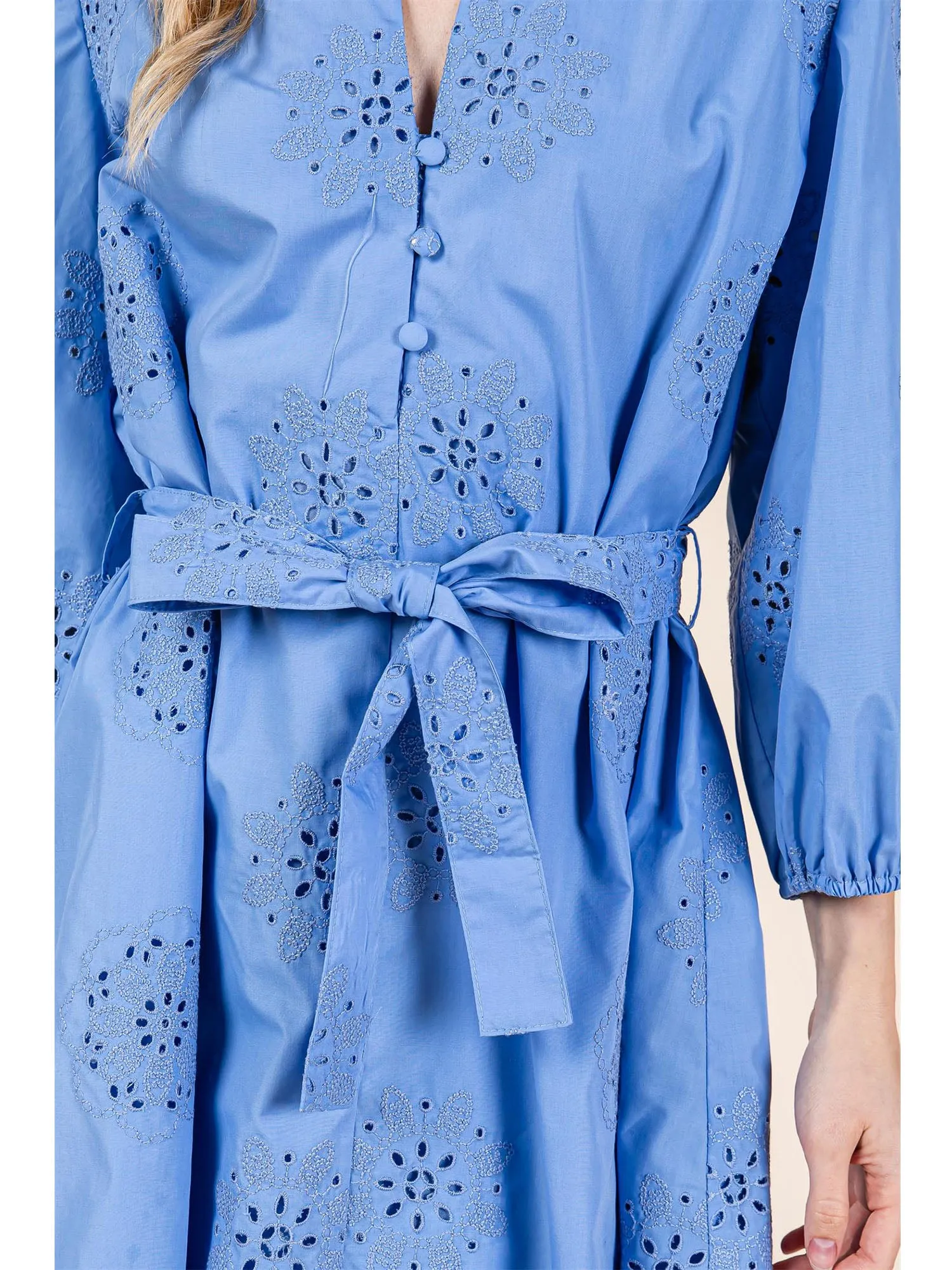 Eyelet Shirt Mini Sun Dress
