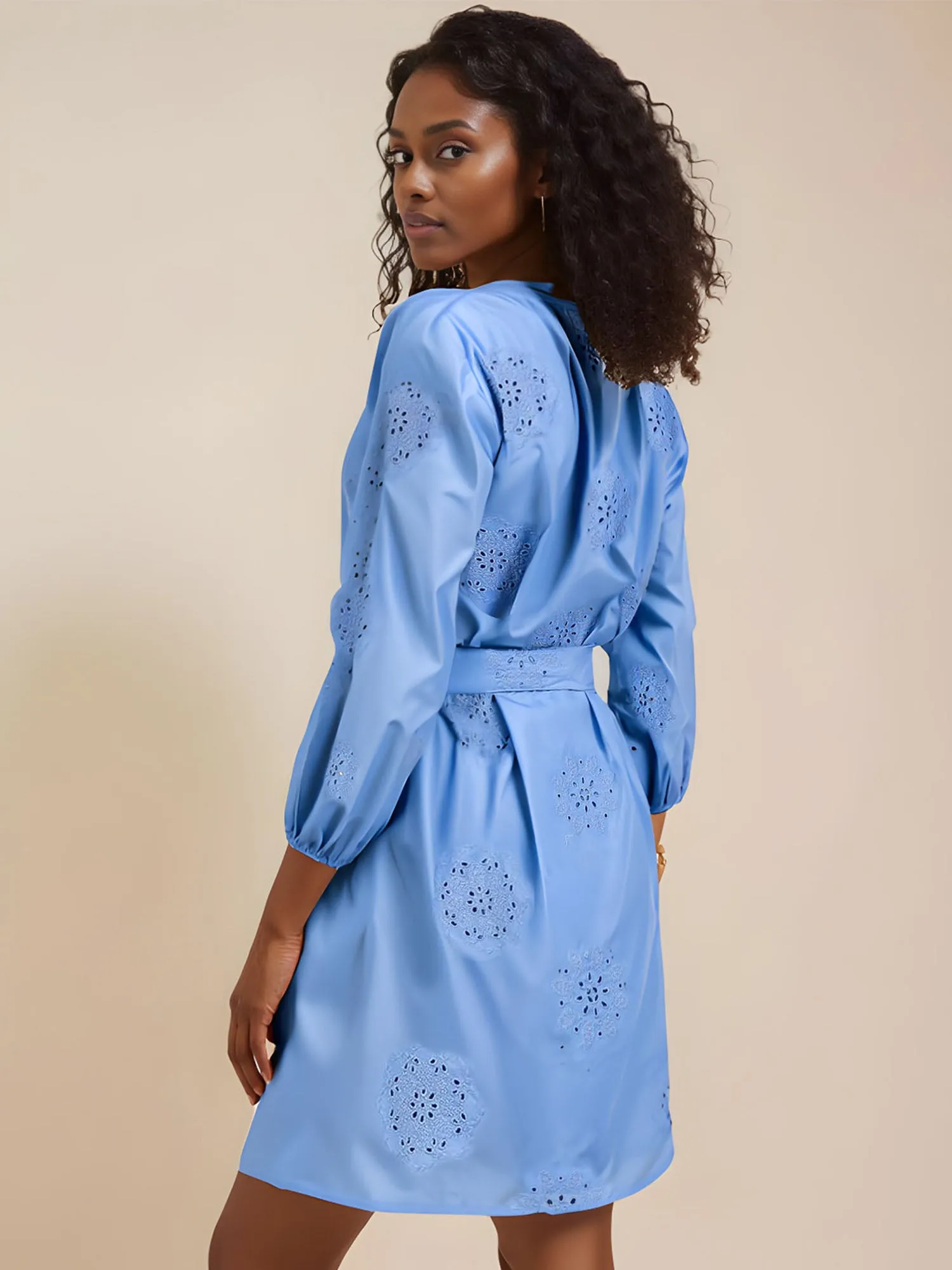 Eyelet Shirt Mini Sun Dress