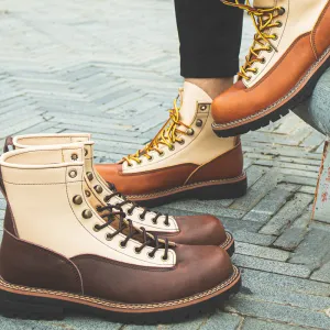 Fashion Motorcycle Genuine Leather Men Ankle Boots