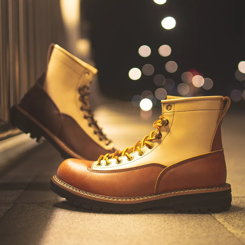 Fashion Motorcycle Genuine Leather Men Ankle Boots