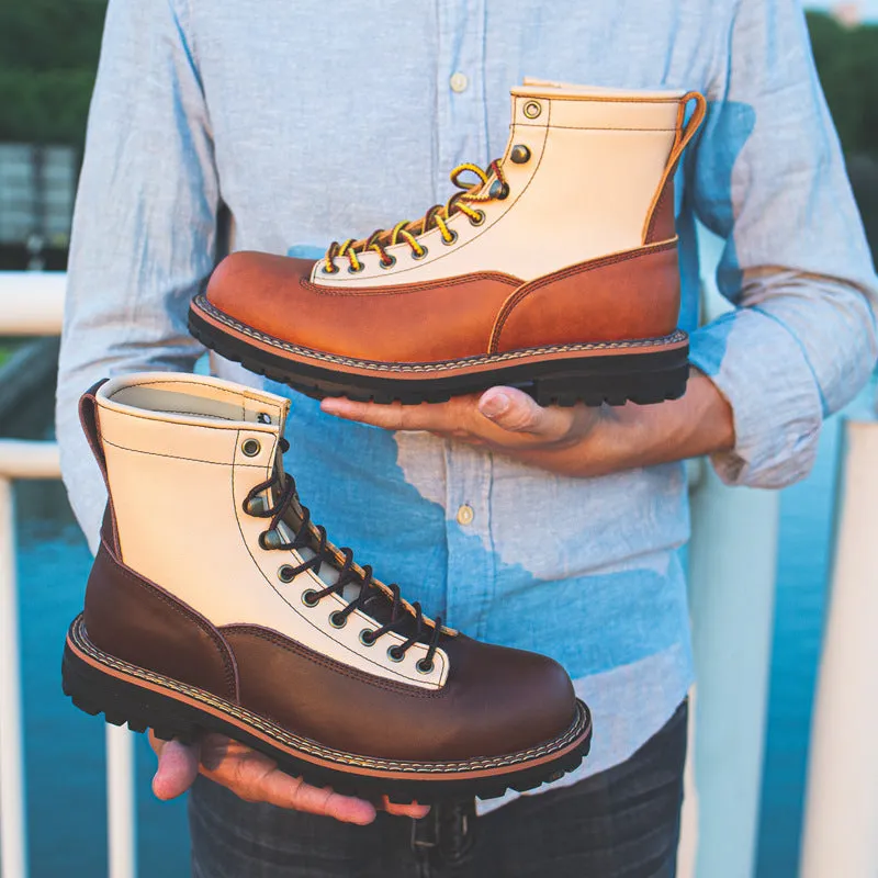 Fashion Motorcycle Genuine Leather Men Ankle Boots