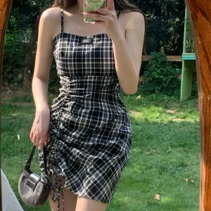 Fashion plaid dress KF82111